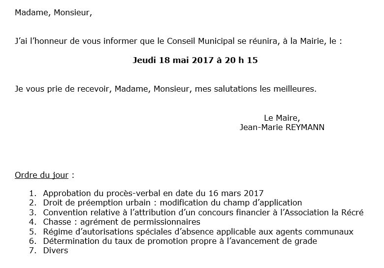 CONSEIL MUNICIPAL